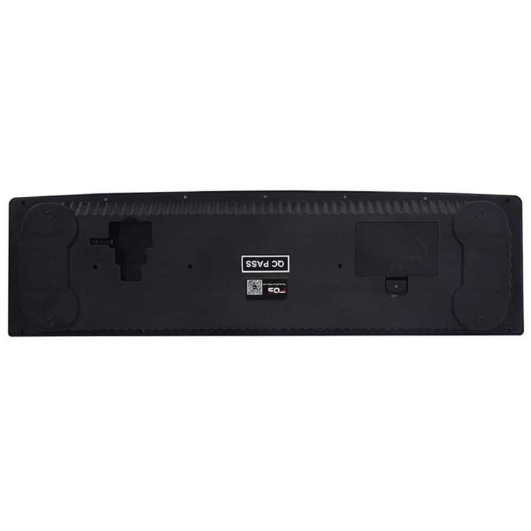 Bottom view of 54-Key Electronic Keyboard for Kids showing battery compartment and non-slip pads for stable use.