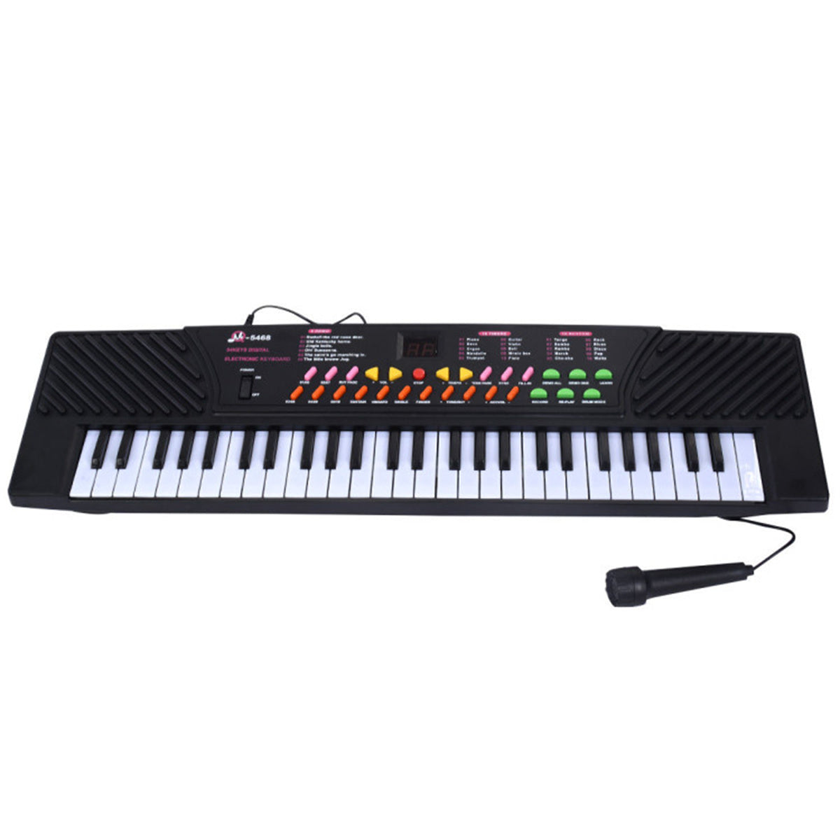 54-Key Electronic Keyboard for Kids with connected microphone, designed for interactive music learning and fun.