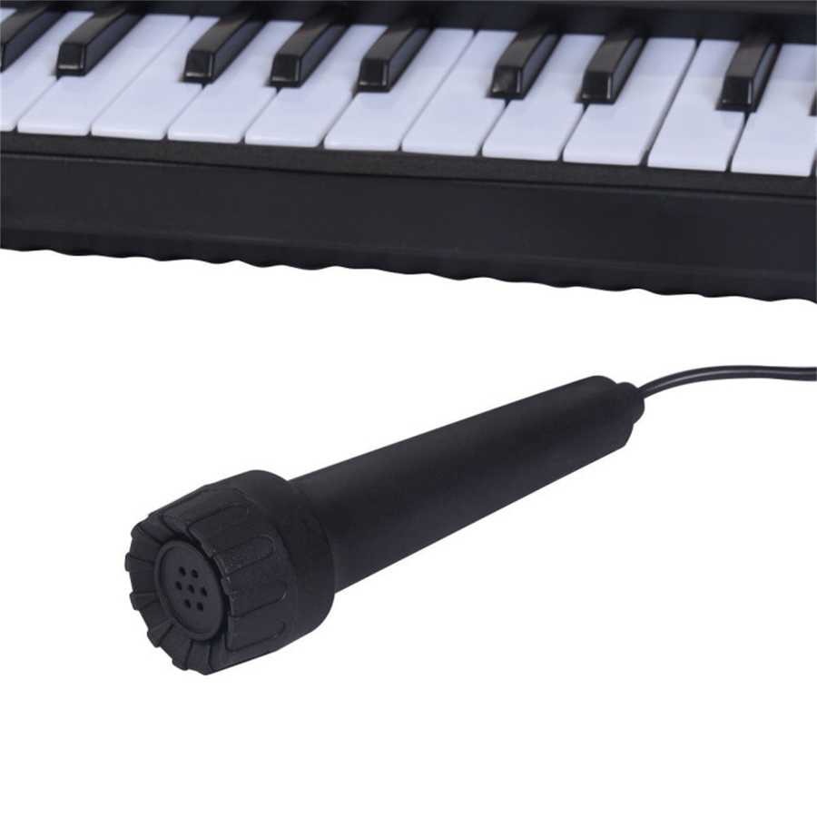 Close-up of included microphone for 54-Key Electronic Keyboard for Kids, enhancing interactive music experiences.