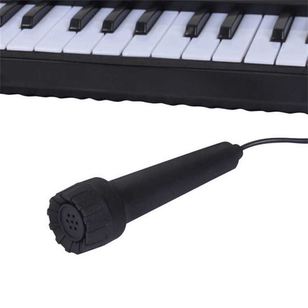 Close-up of included microphone for 54-Key Electronic Keyboard for Kids, enhancing interactive music experiences.