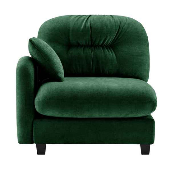 Green Chenille Modular Sofa with 1 Pillow