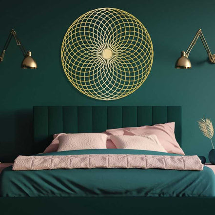 Geometric Wall Art Decor in Bedroom Setting