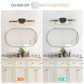 Bathroom vanity with mirror and light fixture showing &