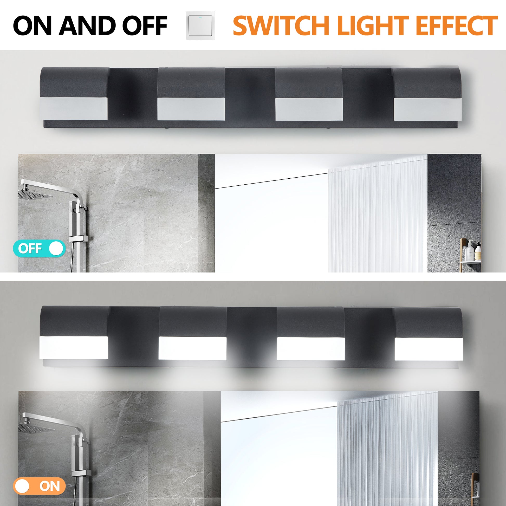 Modern Bathroom Vanity Lighting 4-Light LED Vanity Lights Over Mirror Bath Wall Lighting MLNshops]