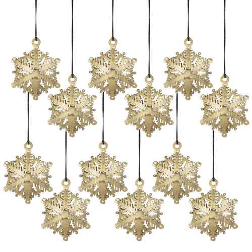 Set of 12 iron snowflake hanging ornament pieces