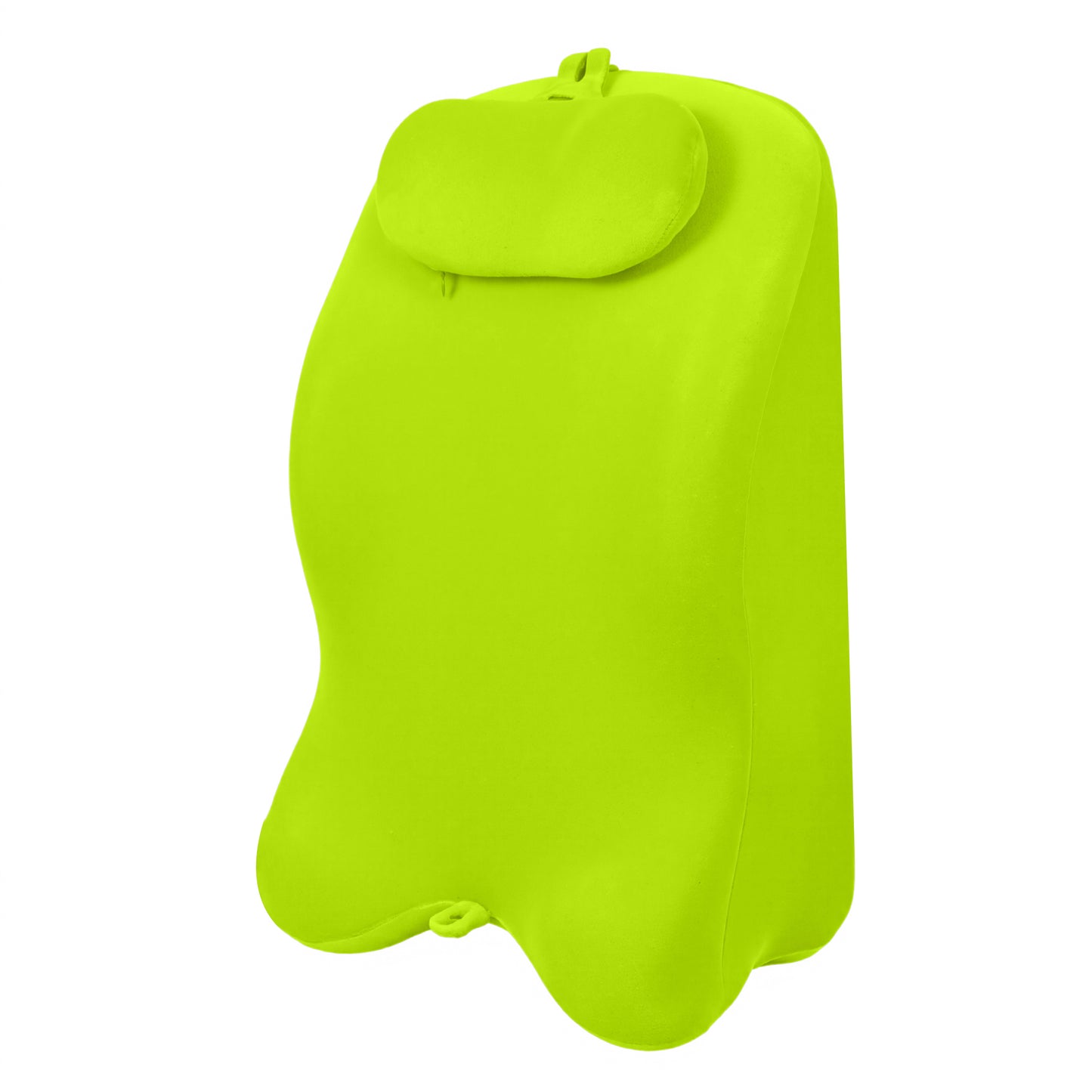 Ergonomic Spinal Posture Support Pillow in bright green memory foam, designed for full back and lumbar support in home or office settings.