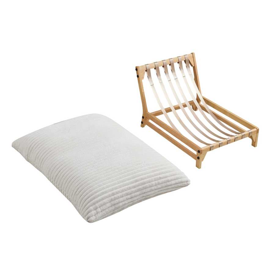 Accent Armless Lazy Sofa, Casual Single Sofa, Corduroy Fabric, For Living Room And Bedroom , With Backrest, Single Seat, OFF-WHITE