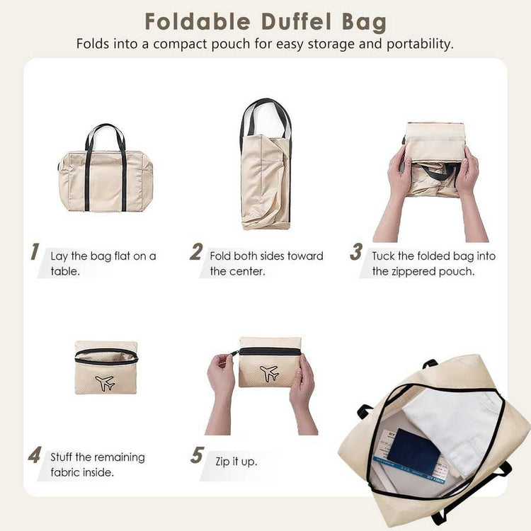 Hardshell ABS Carry-On Luggage with Spinner Wheels, Lightweight Travel Suitcase Set with Foldable Duffel Bag for Men & Women, 20Inch