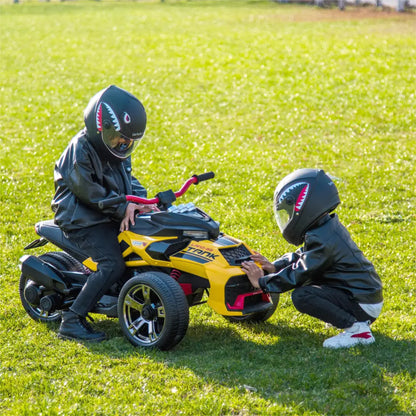 24V Kids Ride On ATV, 3 Wheeler Electric Vehicle, Battery Powered Ride on Motorcycle for Boys Girls with LED Lights, Music, High Low Speed, Soft Start,without RC MLNshops]