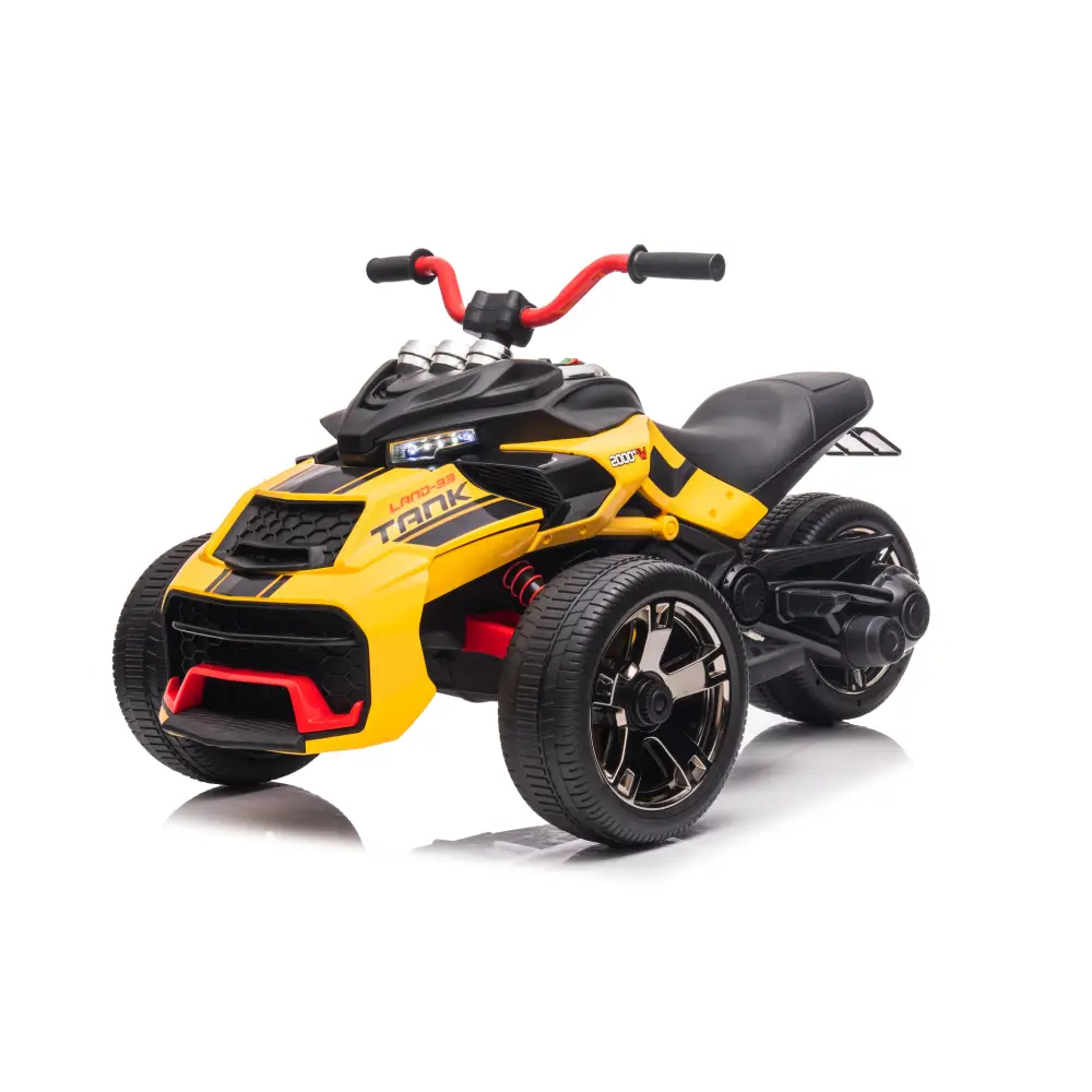 24V Kids Ride On ATV, 3 Wheeler Electric Vehicle, Battery Powered Ride on Motorcycle for Boys Girls with LED Lights, Music, High Low Speed, Soft Start,without RC MLNshops]