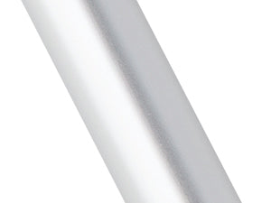 A close-up of a glossy white cylindrical surface, likely a tube or rod, shown diagonally against a plain white background.