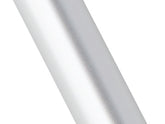 A close-up of a glossy white cylindrical surface, likely a tube or rod, shown diagonally against a plain white background.