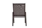 Rear view of outdoor patio camping chair showing mesh backrest