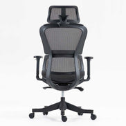Rear view of high back mesh office chair highlighting breathable mesh back and lumbar support. Designed for ergonomic office use.