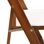 Solid Wood Upholstered Folding Chair Set - Space Saving & Easy to Carry - Walnut Shelf with Beige Cushion - 4PCS for Dining Room