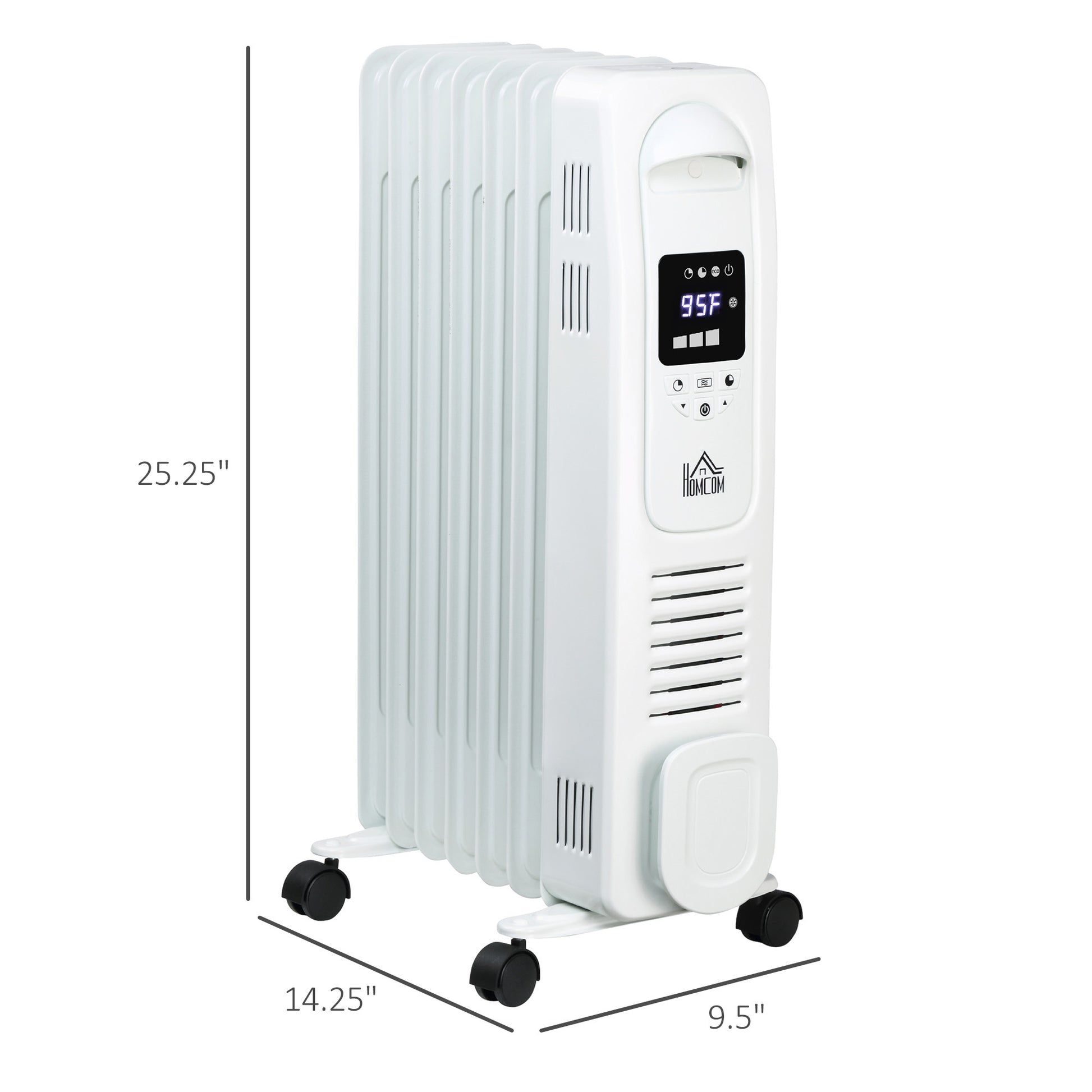 25.25" Electric Space Heater, Freestanding 161 Sq. Ft. Heater with 3 Modes, Timer, and Remote, 1500 W, White MLNshops]