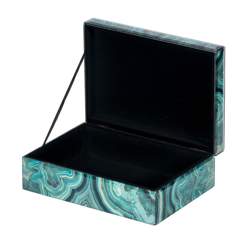 10" x 7" x 5" Bethany Marbled Jewelry Box, Stackable Decorative Storage Boxes With Lids