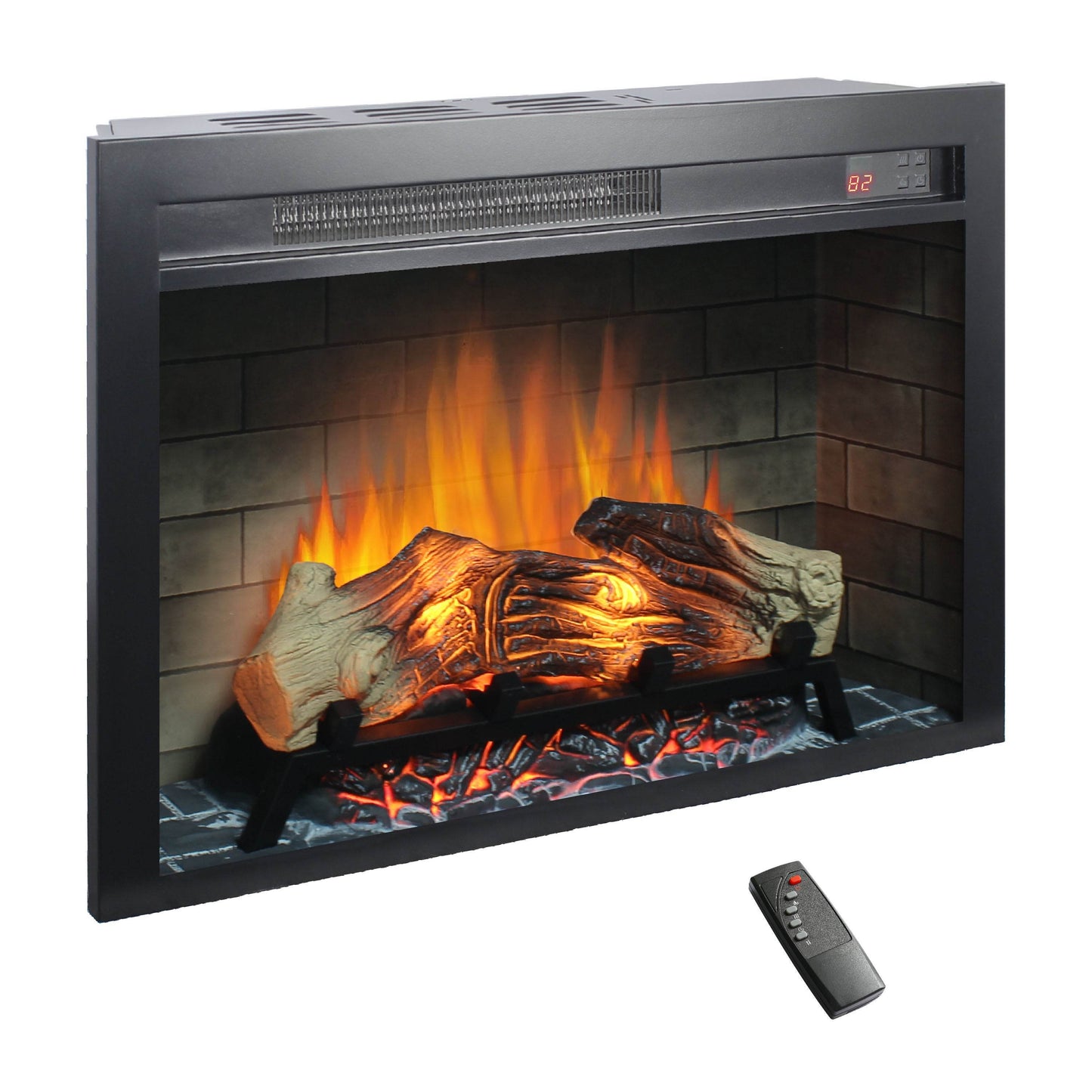 28 inch Electric Fireplace Insert, multicolored flames Default