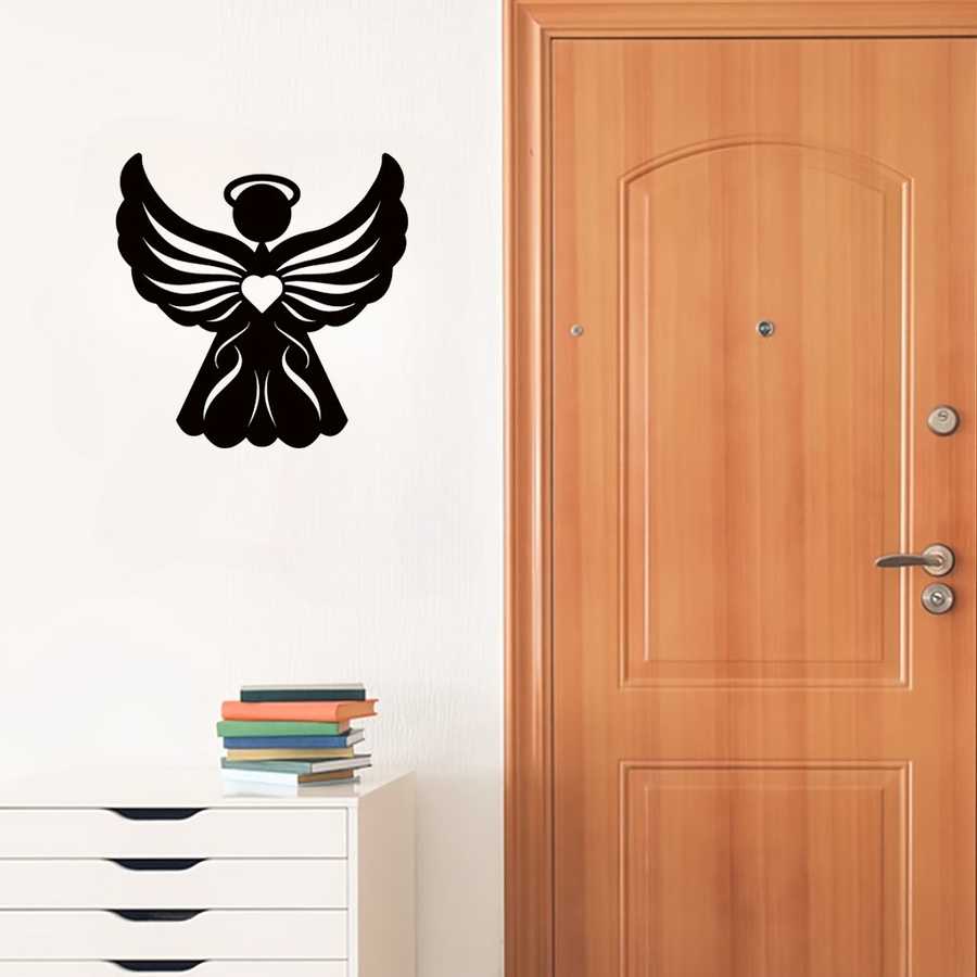 Gothic Angel iron Wall Art in Living Room