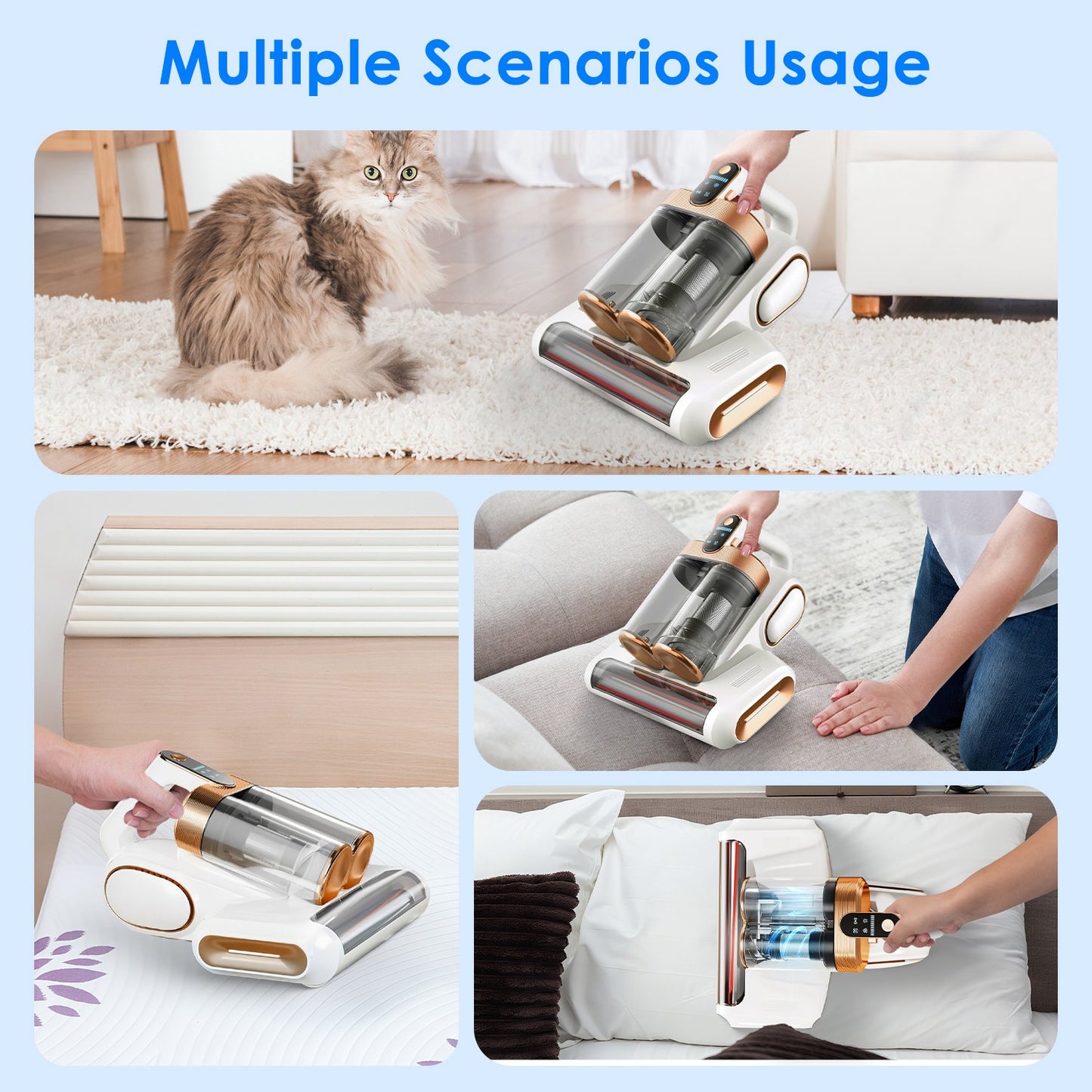 Cordless Mattress Vacuum Cleaner with 16KPA Suction
