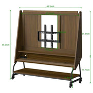 Entertainment Center TV stand dimensions with mount width, shelf depth, and overall height for accurate furniture fitting.