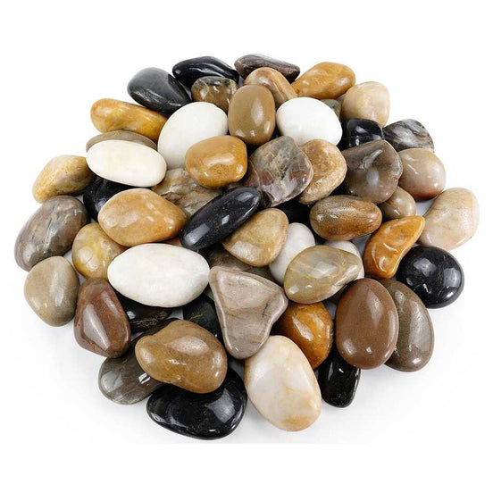 18lbs River Rocks,Multi-Colored 2-3 Inch - Natural Polished Pebbles for Landscaping, Garden Decor, Aquariums, Decorative Stones for Pathways, Planters