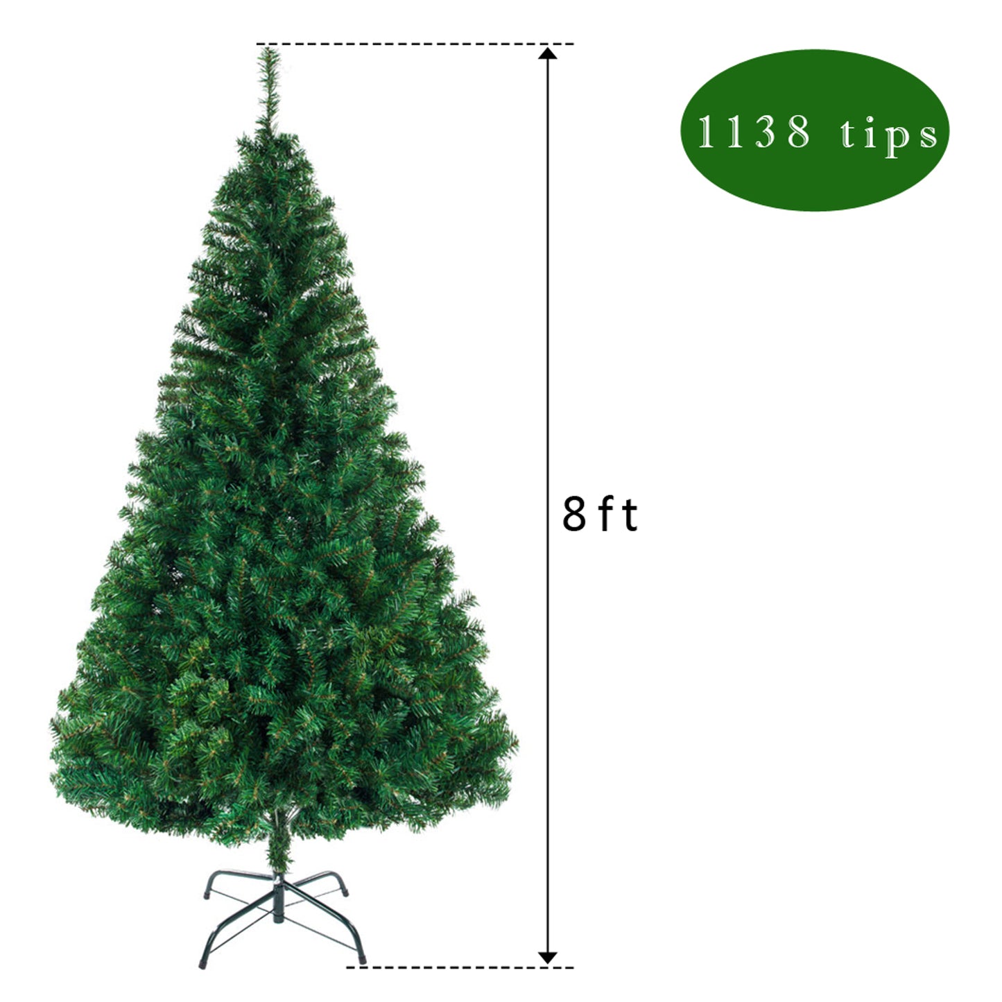 8FT Christmas Tree with 1138 Branches MLNshops]