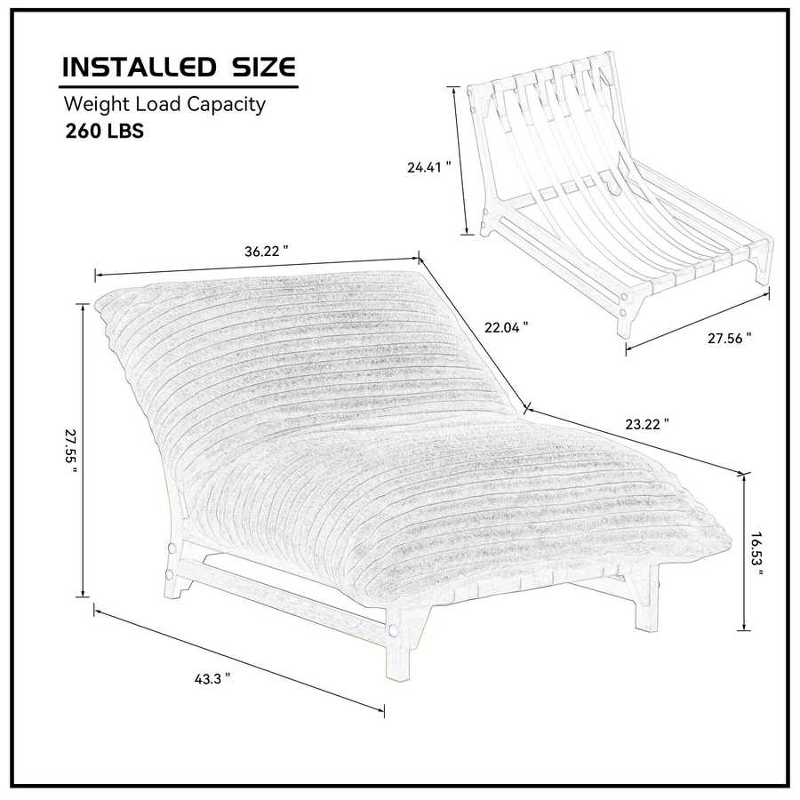 Accent Armless Lazy Sofa, Casual Single Sofa, Corduroy Fabric, For Living Room And Bedroom , With Backrest, Single Seat, OFF-WHITE