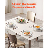 Elegant table setting using 12 PCS Ceramic Dinnerware Set for 4, highlighting its warm design and suitability for family dining.