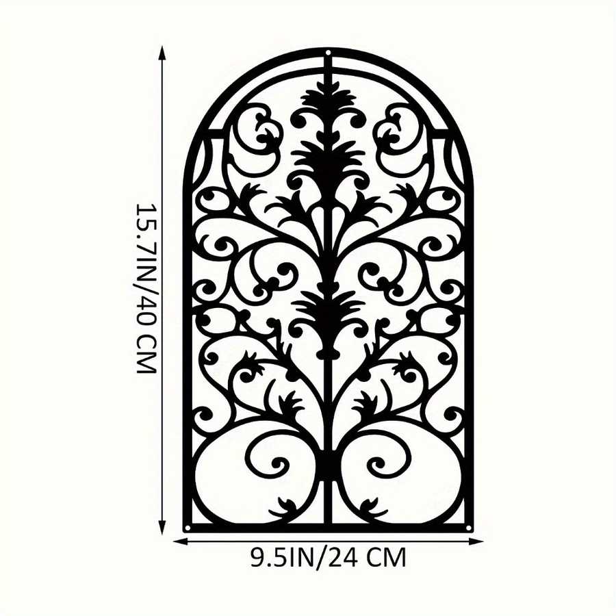 Decorative Gothic arch wall art in black for living room or bedroom