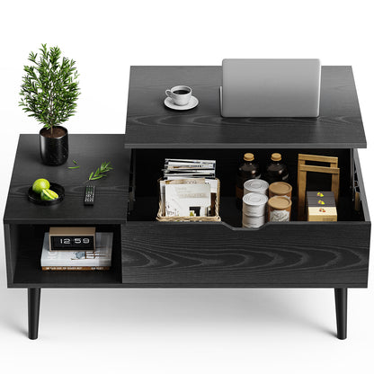 Sweet crispy Lift Top Coffee Storage Wood Tables with Hidden Compartment Small Dining Desk for Home Living Room Office