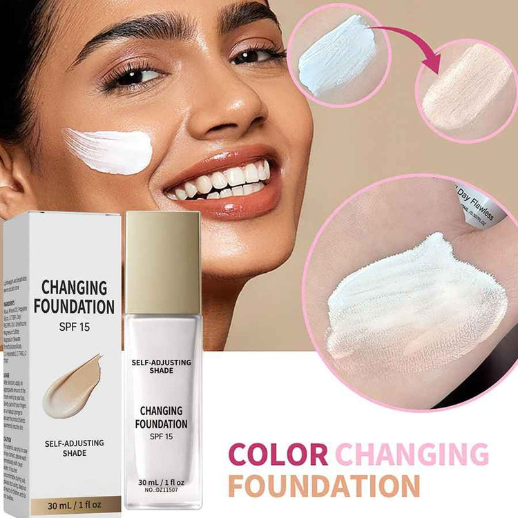 Color Changing Foundation, Hydrating and Lightweight Liquid Foundations for Mature Skin, Natural Coverage for All Skin Tones