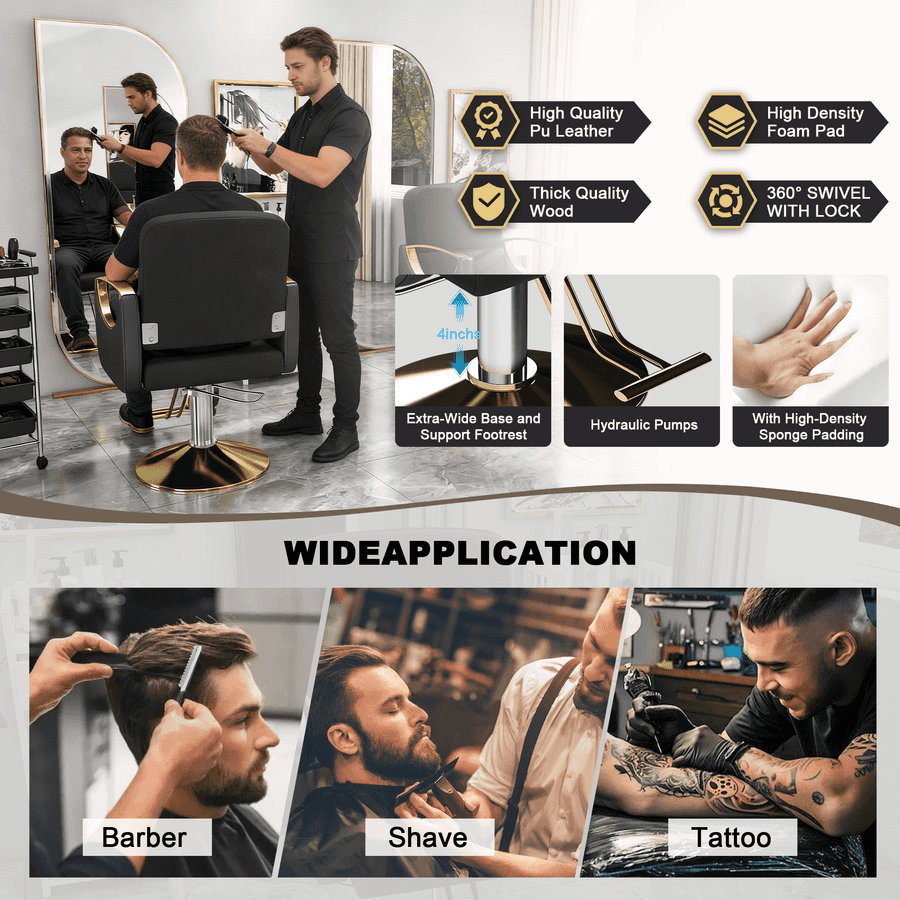 Salon chair with women getting hair styled in a beauty salon