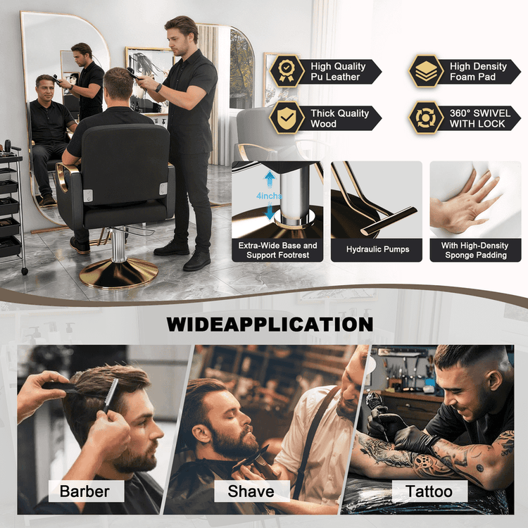 Salon chair with women getting hair styled in a beauty salon