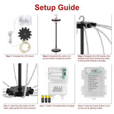 Setup guide for assembling the LED Christmas ball lights and battery box (3 AA not included)