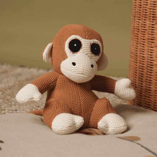 Handcrafted cotton monkey plush toy for all ages
