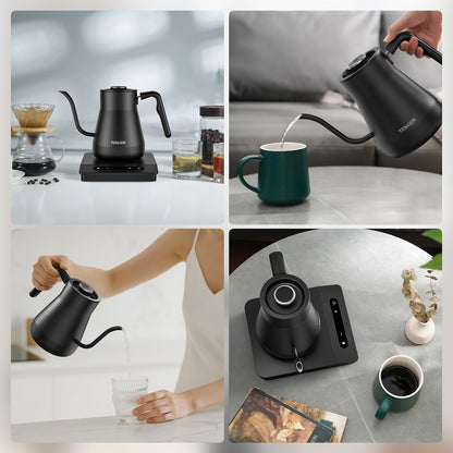 Gooseneck Electric Kettle with ±1℉ Temperature Control for Pour Over Coffee & Tea, Quick Heating, Hot Water Boiler, 1200W