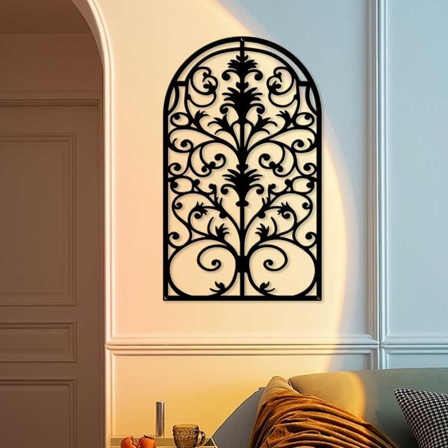Versatile Gothic arch wall art with antique frame for home and garden decor