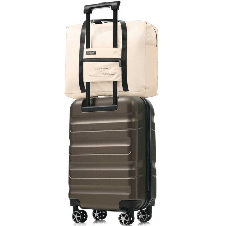 Hardshell ABS Carry-On Luggage with Spinner Wheels, Lightweight Travel Suitcase Set with Foldable Duffel Bag for Men & Women, 20Inch Default