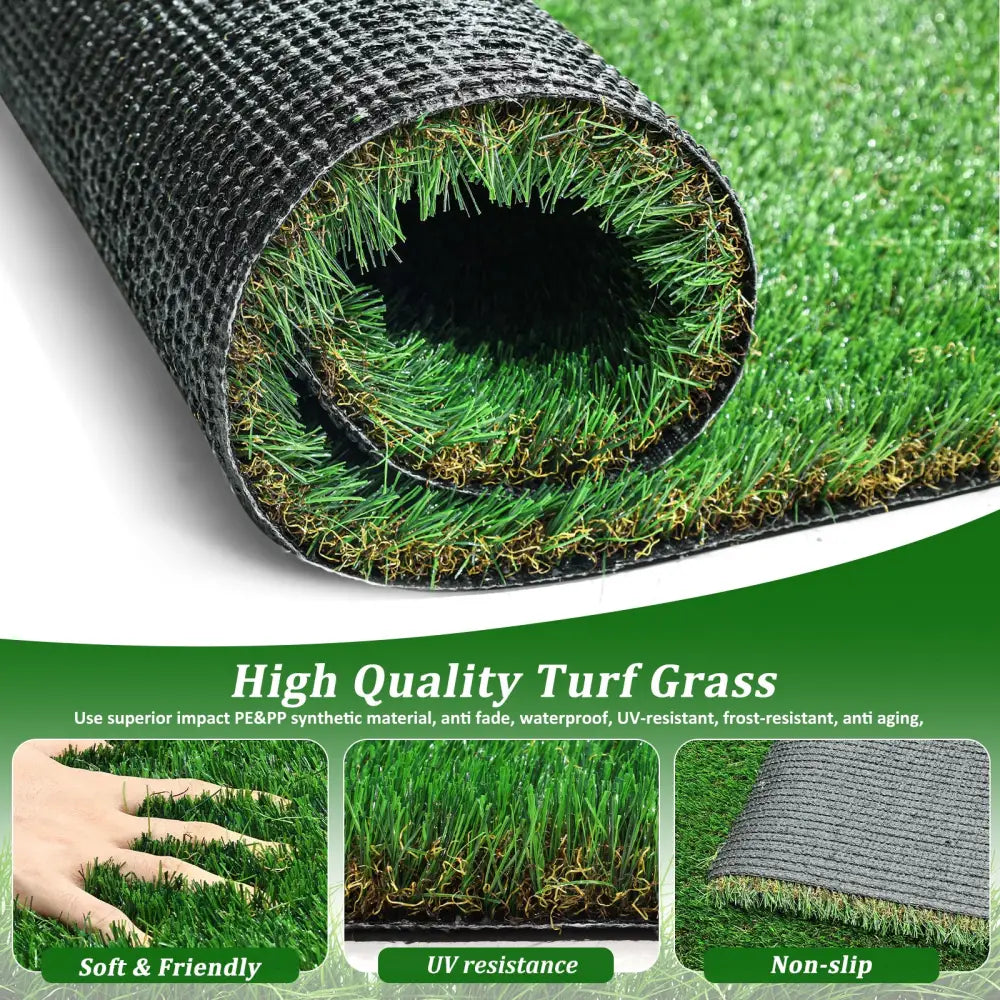 2FTX10FT Outdoor Artificial Grass Runner Rug, Thick Realistic Fake Grass Roll Decor Patio Balcony Garden Lawn, Dog Pets Turf Drain Mat, 1.38" Pile Height MLNshops]