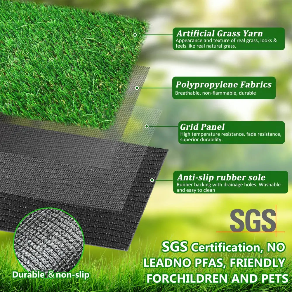 2FTX10FT Outdoor Artificial Grass Runner Rug, Thick Realistic Fake Grass Roll Decor Patio Balcony Garden Lawn, Dog Pets Turf Drain Mat, 1.38" Pile Height MLNshops]