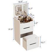 MLNshops 3 in 1 Vanity Table for Small Spaces - Compact Dressing Desk