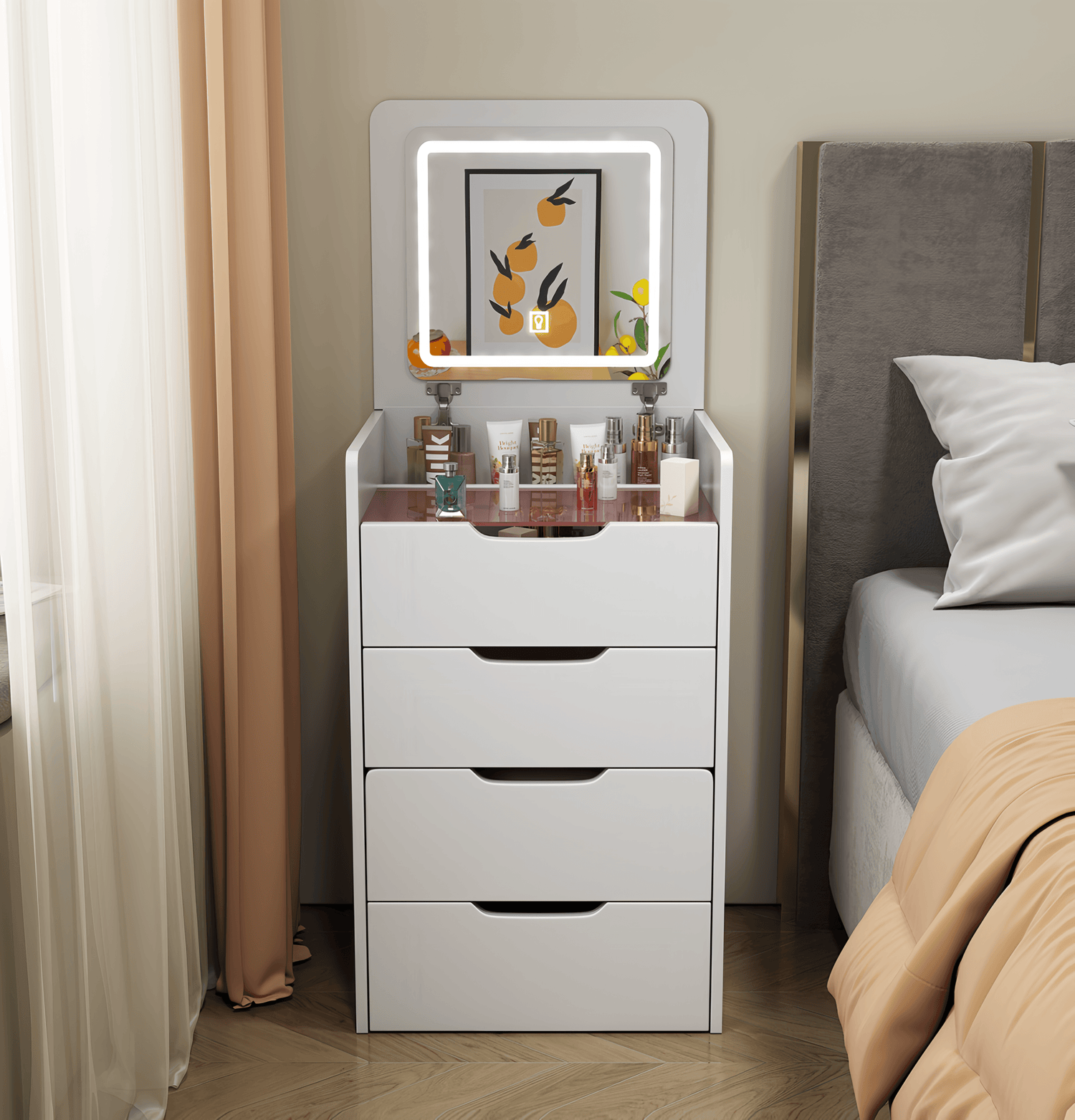 MLNshops 3 in 1 Vanity Table for Small Spaces - Compact Dressing Desk