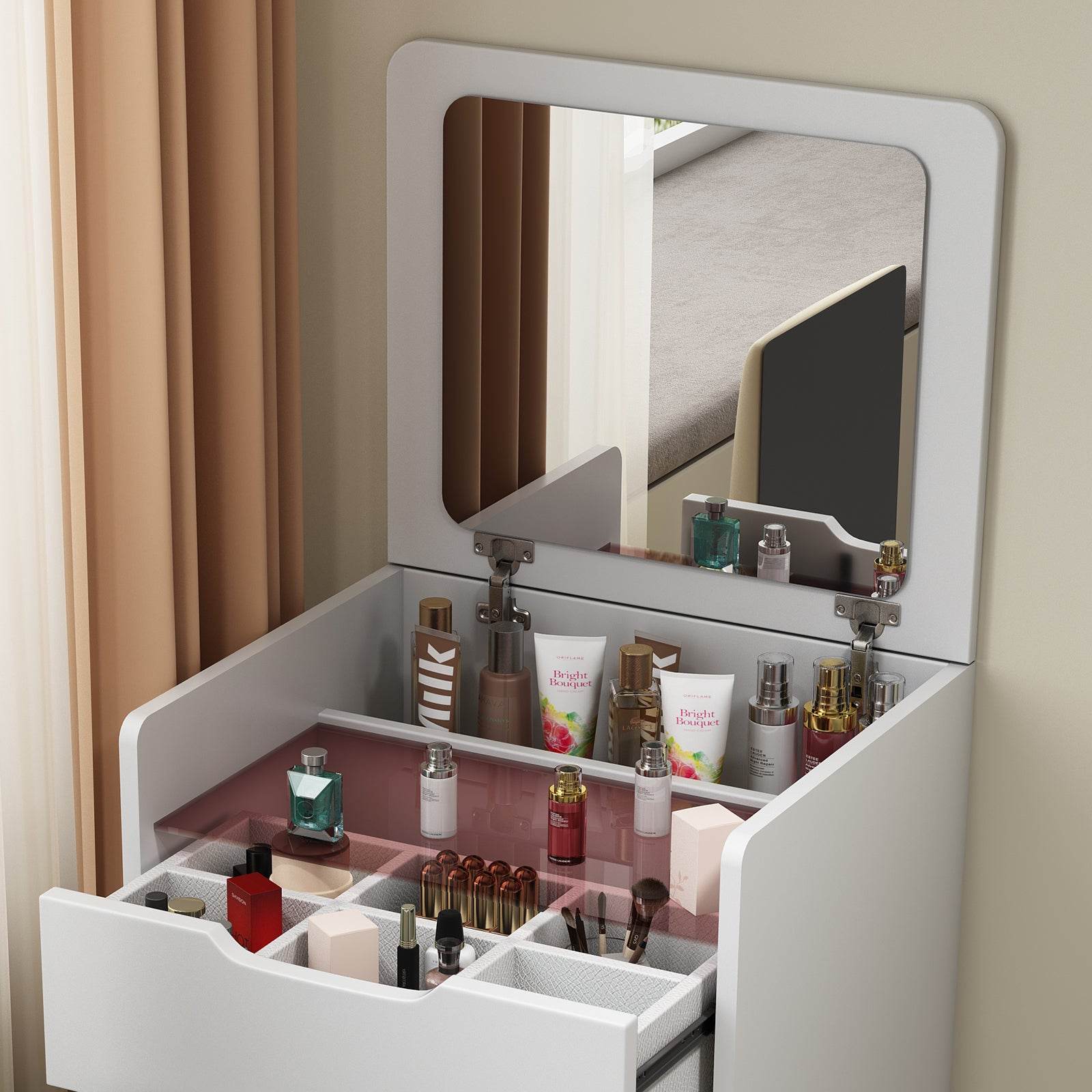 MLNshops 3 in 1 Vanity Table for Small Spaces - Compact Dressing Desk