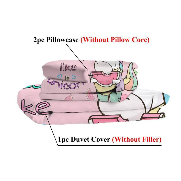 mlnshops 3 Piece Duvet Cover Set - Dream Like a Unicorn