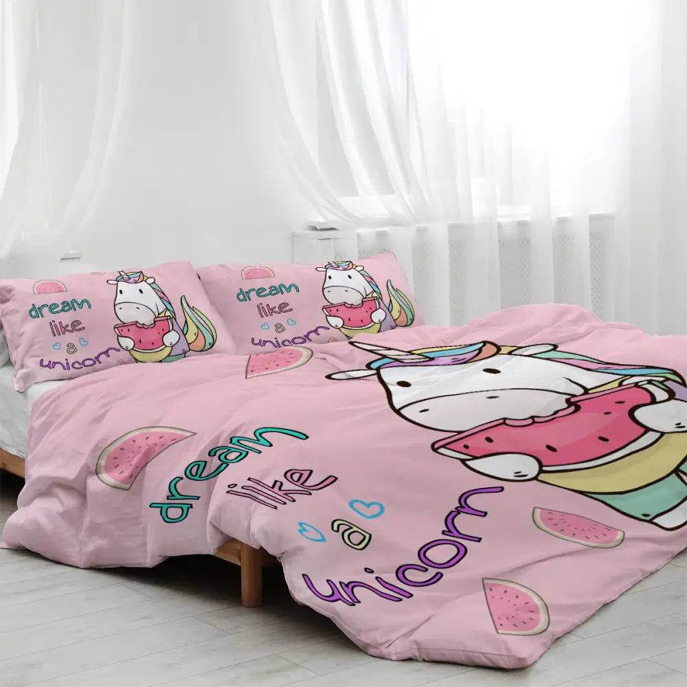mlnshops 3 Piece Duvet Cover Set - Dream Like a Unicorn