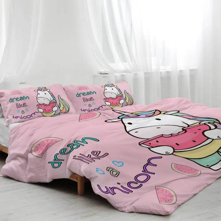 mlnshops 3 Piece Duvet Cover Set - Dream Like a Unicorn
