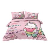 mlnshops 3 Piece Duvet Cover Set - Dream Like a Unicorn