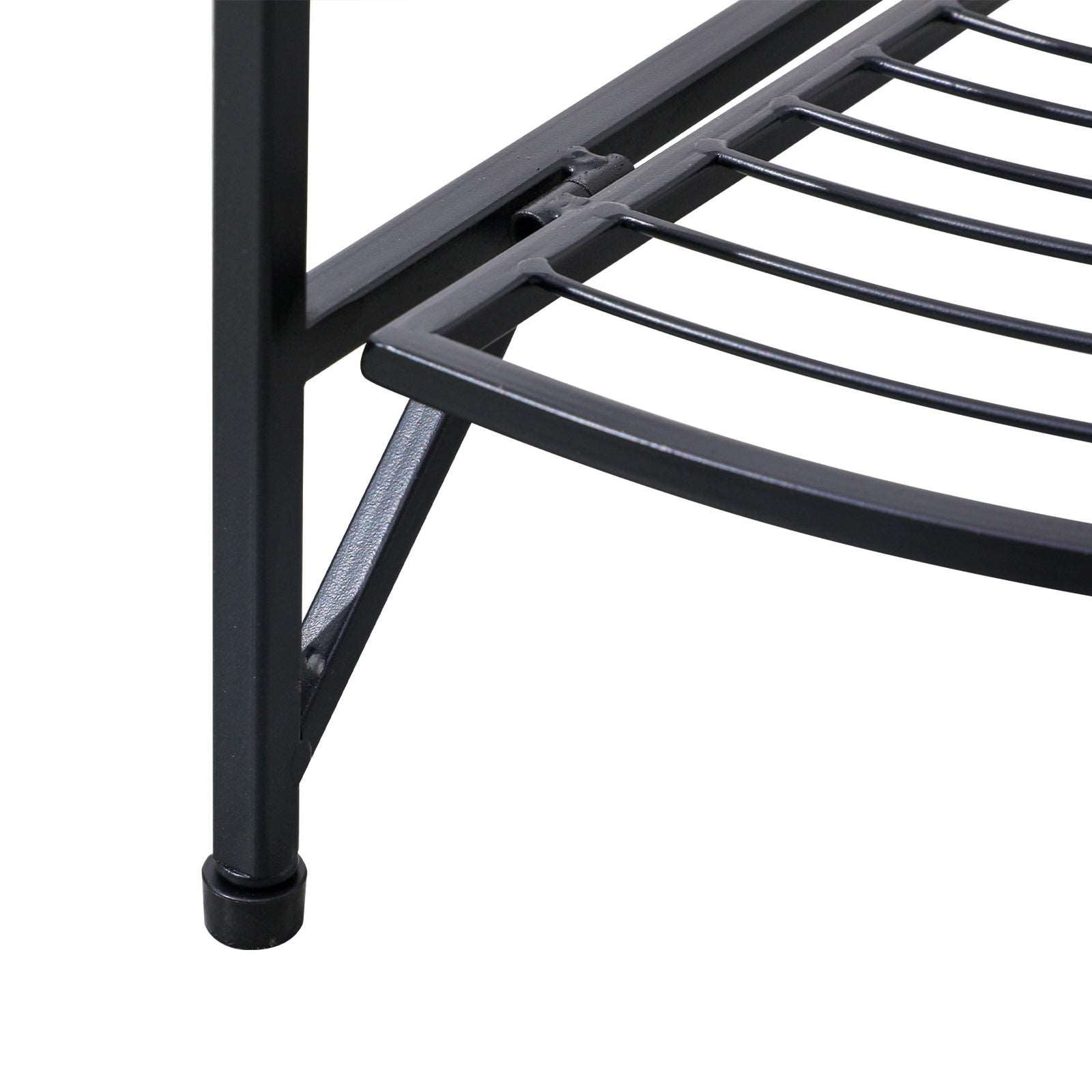 3 Tier Corner Folding Metal Corner Shelf Black MLNshops]