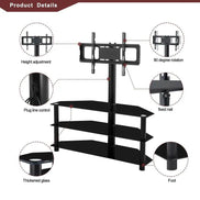 MLNshops 3-Tier TV Stand with Swivel Bracket